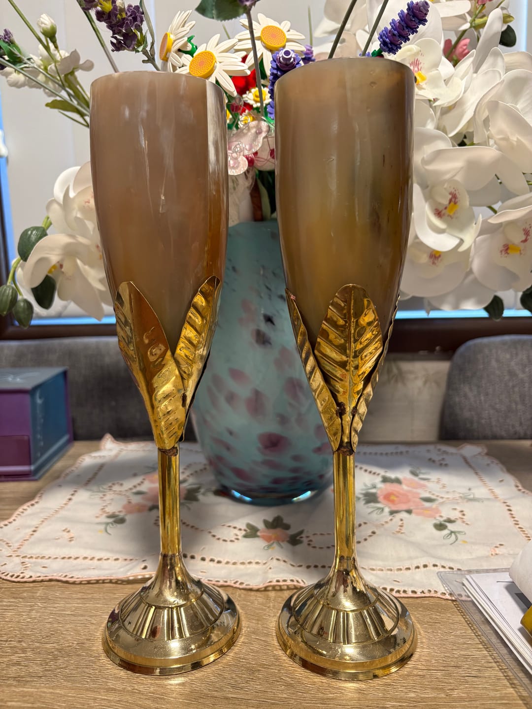 Customer photo review of Natural Horn Wine Glass