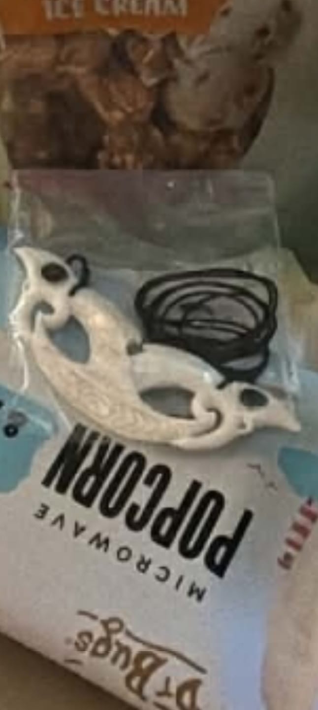 Customer photo review of 10cm Maori Bone Manaia Breastplate Necklace