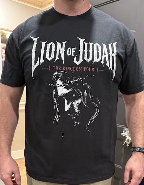 Customer photo review of Lion of Judah Band T-Shirt