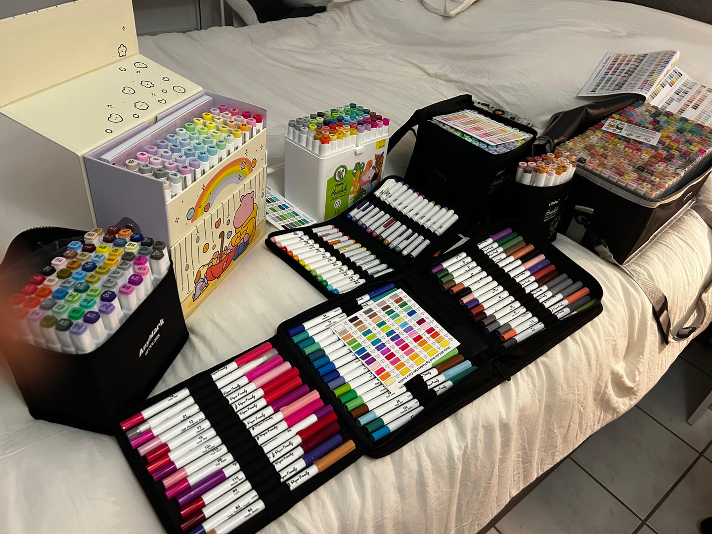 Customer photo review of Ohuhu Honolulu 96 Pastel Colors Alcohol Art Markers - Sweetness & Blossoming (New Color Codes)