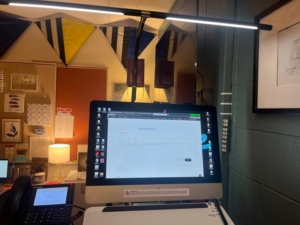 Customer photo review of Illum Desk Light: Versatile Webcam, Task & Ambient Lighting