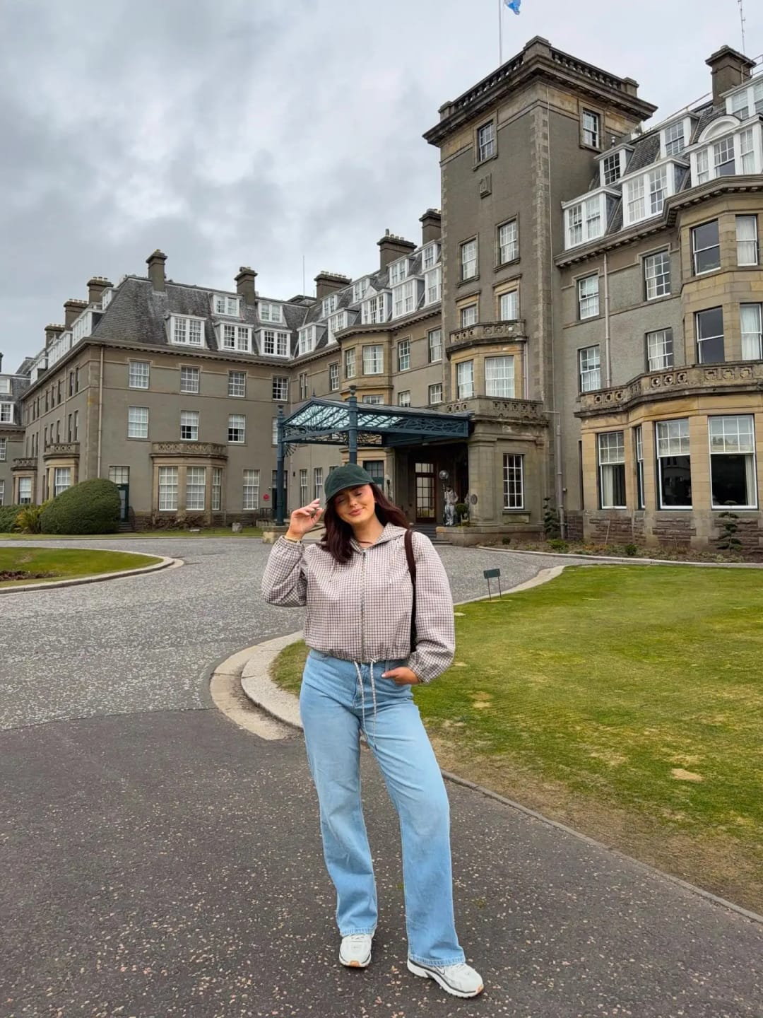 Customer photo review of Daniela Plaid Hooded Cropped Jacket