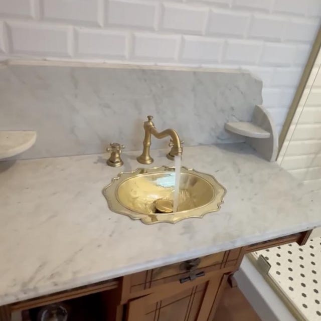 Customer photo review of Unlacquered Oval Bathroom Sink