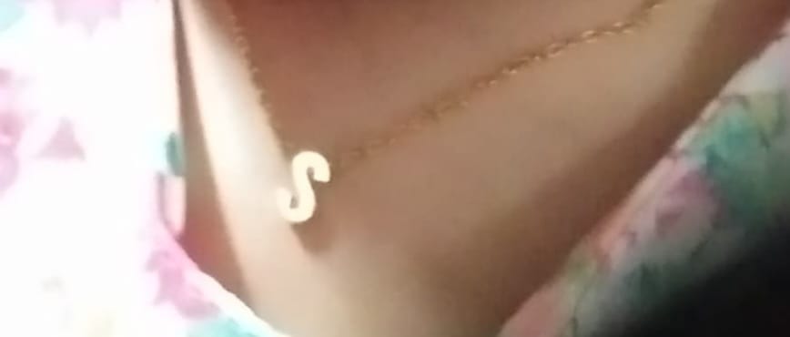 Customer photo review of Small Letter Necklace