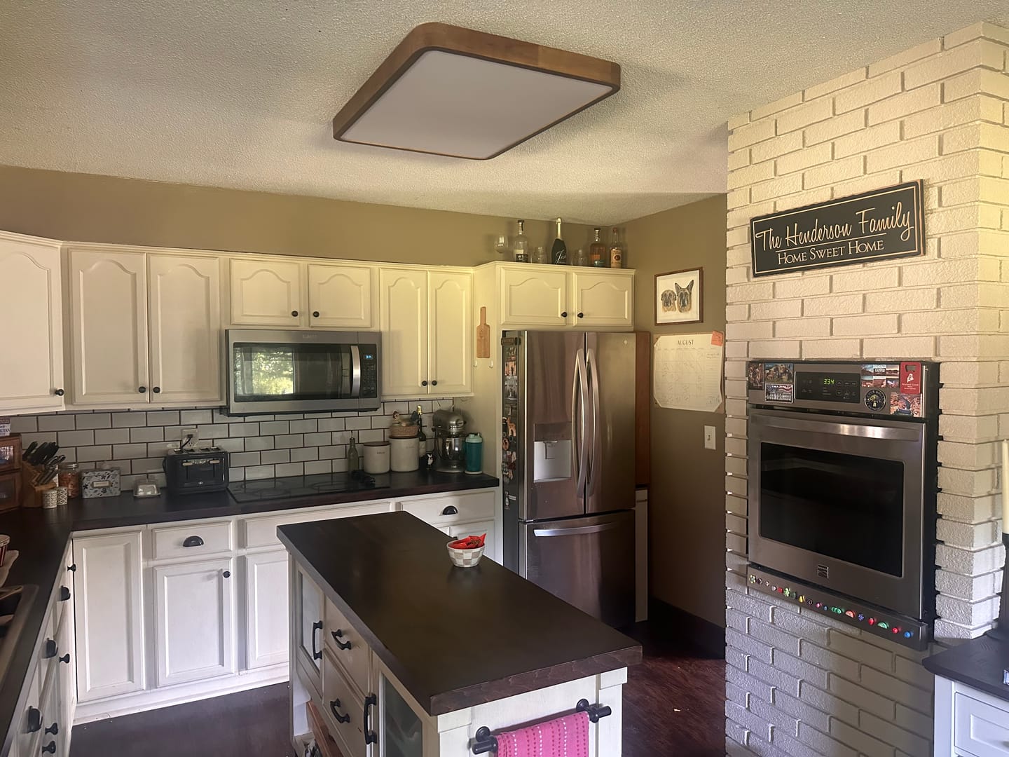 Customer photo review of Rectangle Walnut Dimmable LED Flush Mount Ceiling Light
