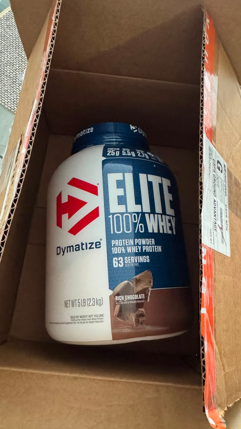 Customer photo review of Proteina Dymatize Elite Whey 5 Lb Chocolate