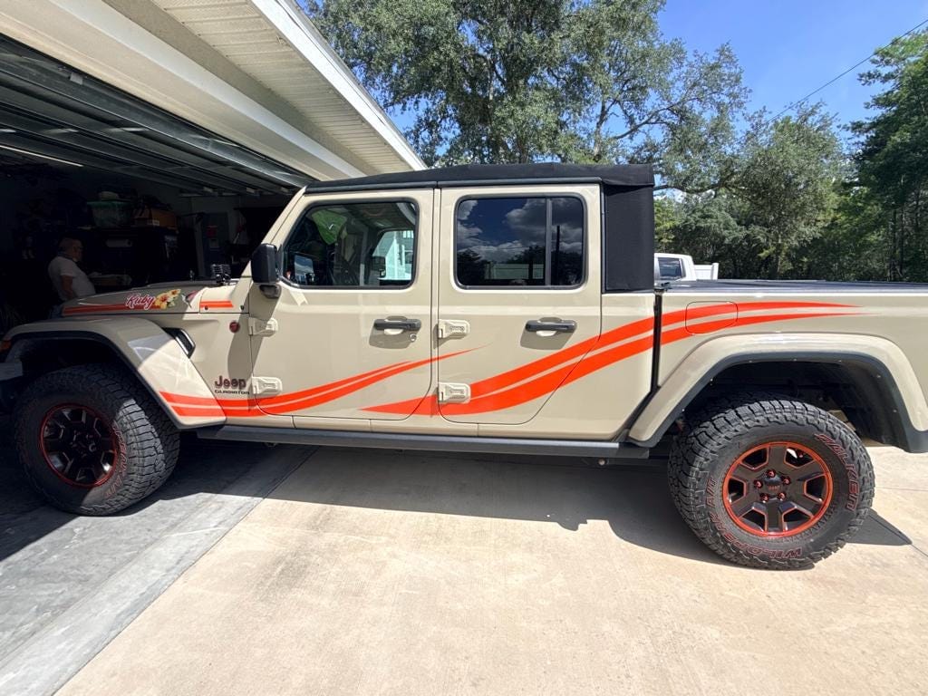 Customer photo review of Custom Off Road Graphic Truck Decal Sticker. Personalized Logo for your Vehicle. #7009