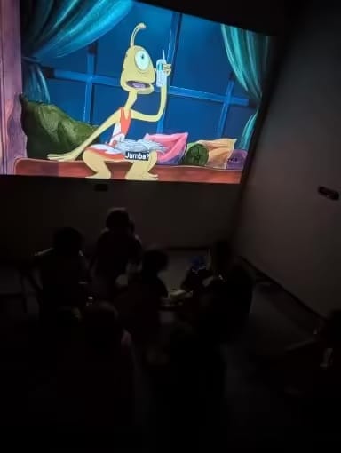 Customer photo review of WallCinema™ Pro – Portable Smart Projector with 4K Support
