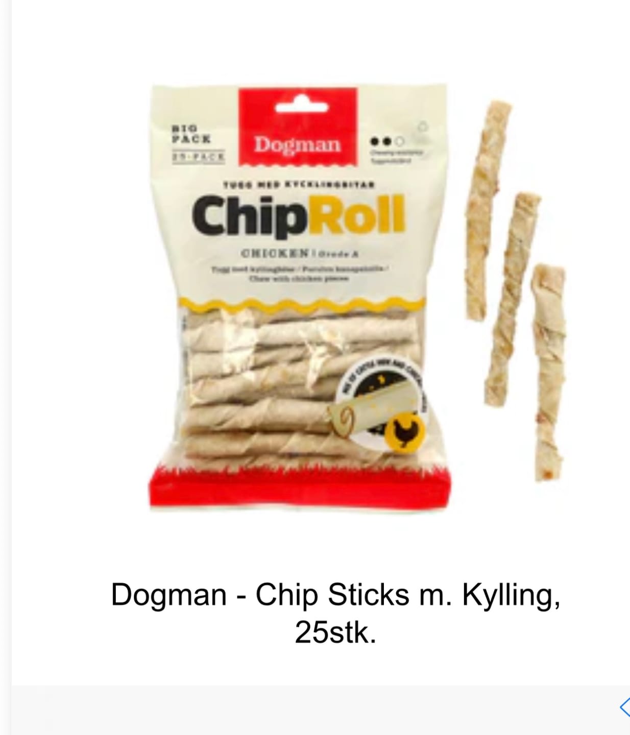 Customer photo review of Dogman - Chip Sticks m. Kylling, 25stk.