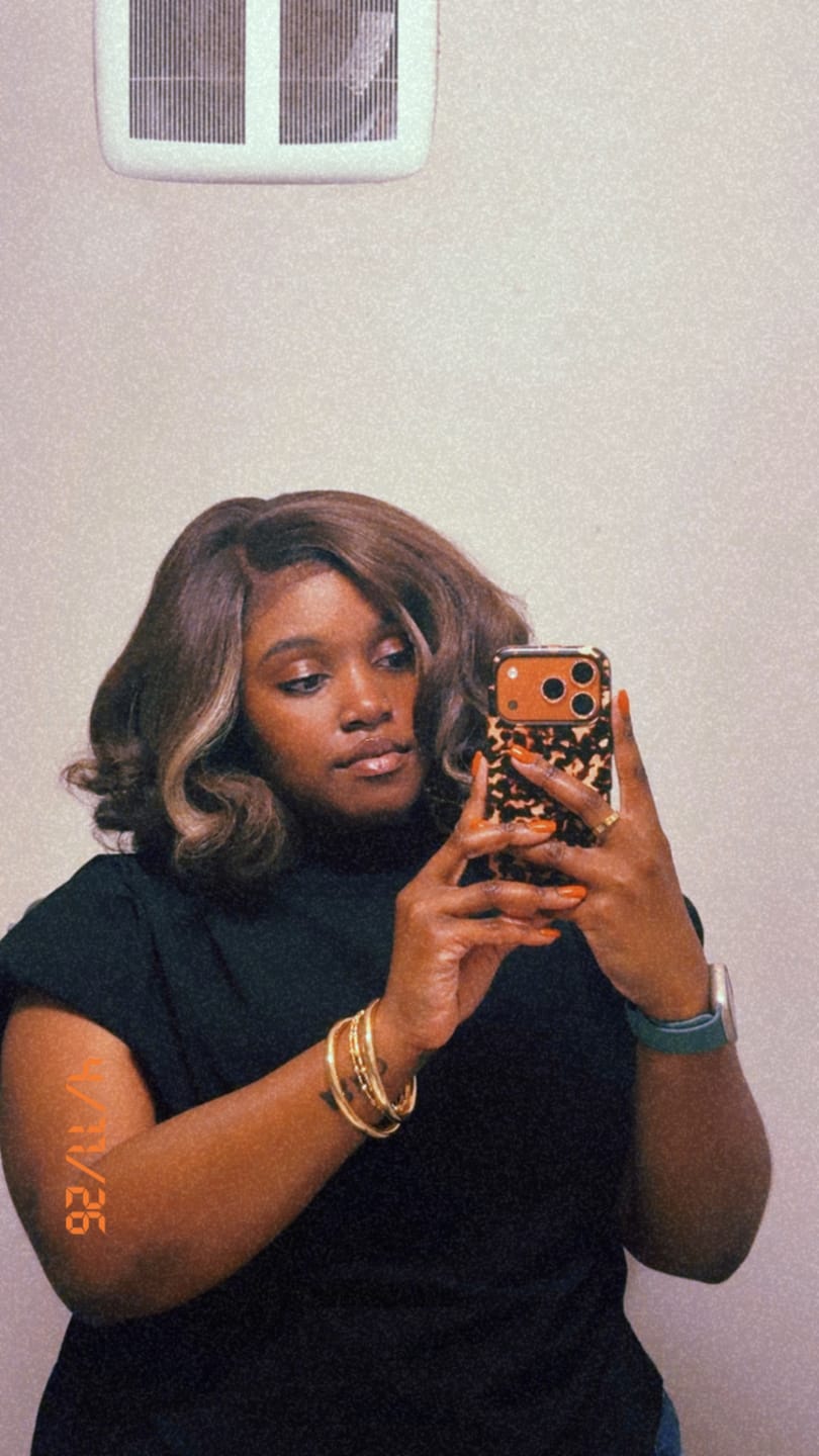 Customer photo review of Sensationnel Curls Kinks & Co Glueless Kinky Edges 13x6 HD Lace Front Wig - 13x6 KINKY BODY WAVE 14"