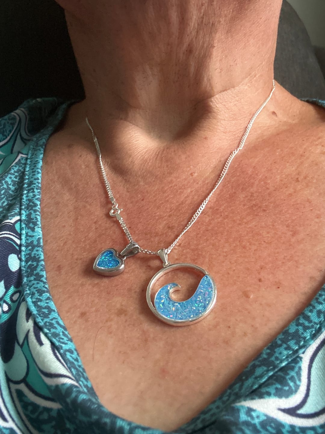 Customer photo review of Ocean Wave Pendant