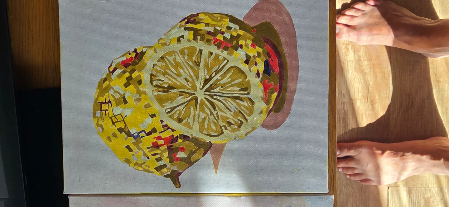 Customer photo review of 6 Mini Paintings - Disco Fruit Set