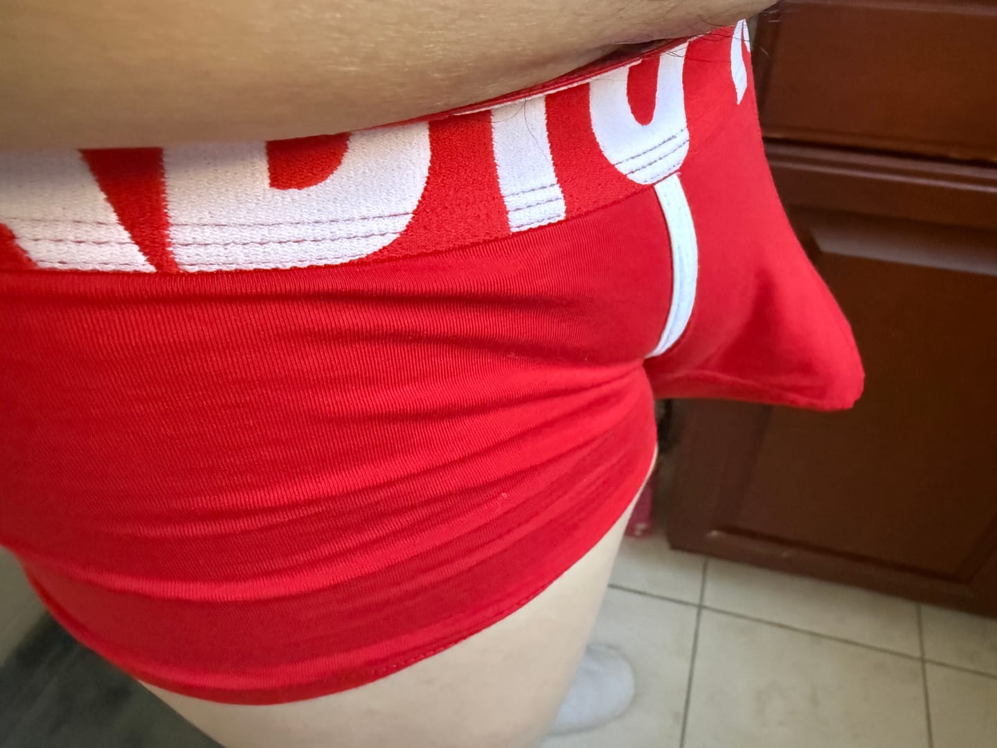 Customer photo review of 2 Pack Men's Gun and Bullet Separation Large Pouch U-Convex 3D Cut Loose Trunks