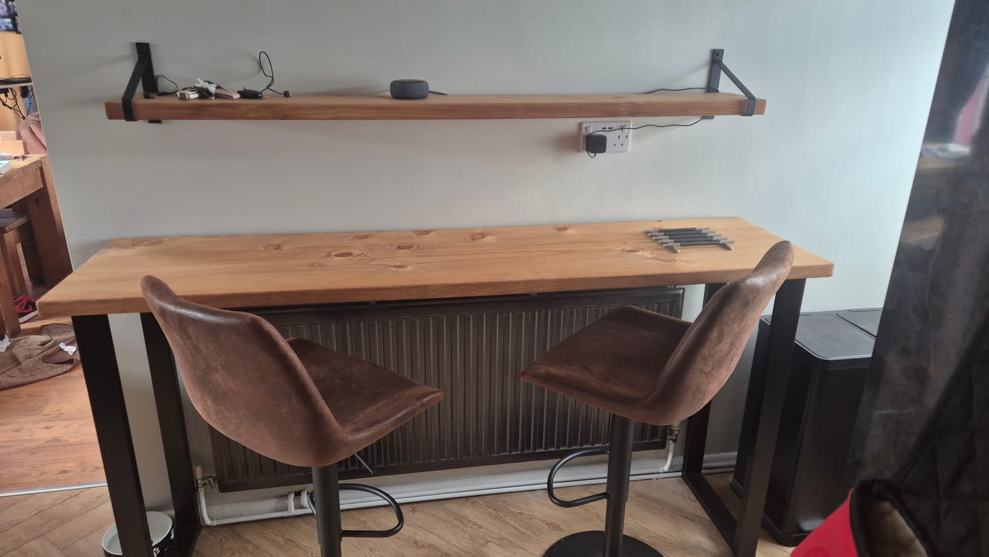 Customer photo review of Hunton Breakfast Bar Stool in Brown | Set of Two