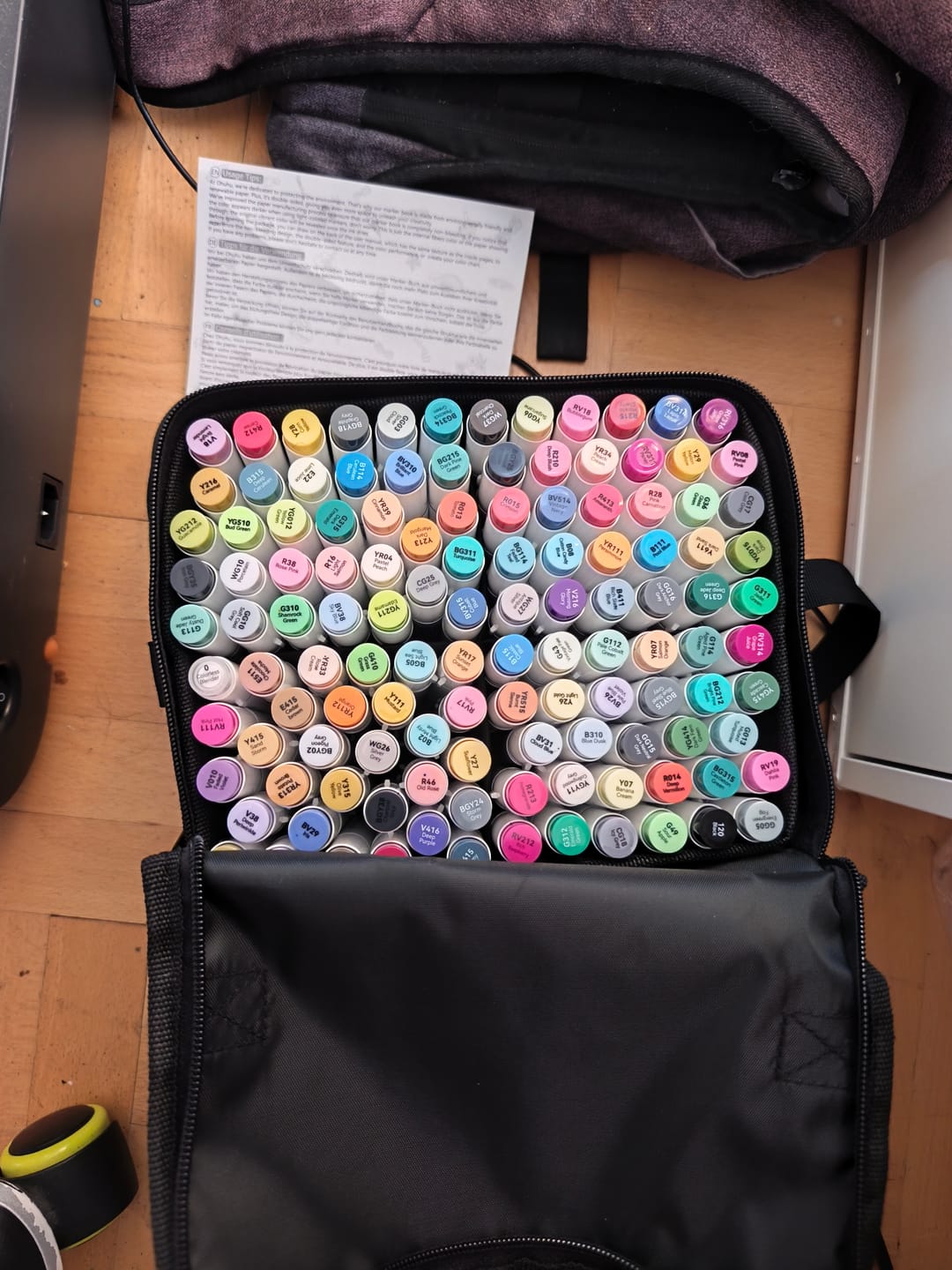 Customer photo review of Ohuhu Honolulu 120 Colors Dual Tips Alcohol Art Markers (New Color Codes)