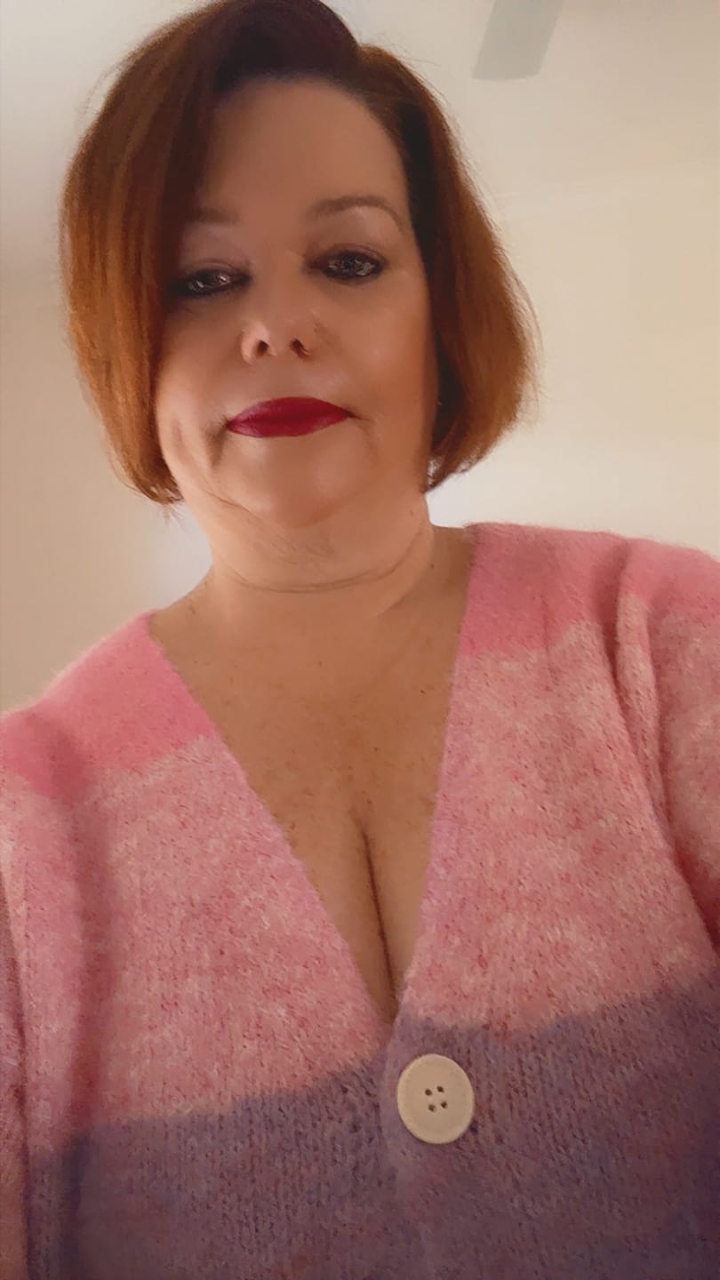 Customer photo review of Tellulah Knit Cardi in Pink Multi Stripe