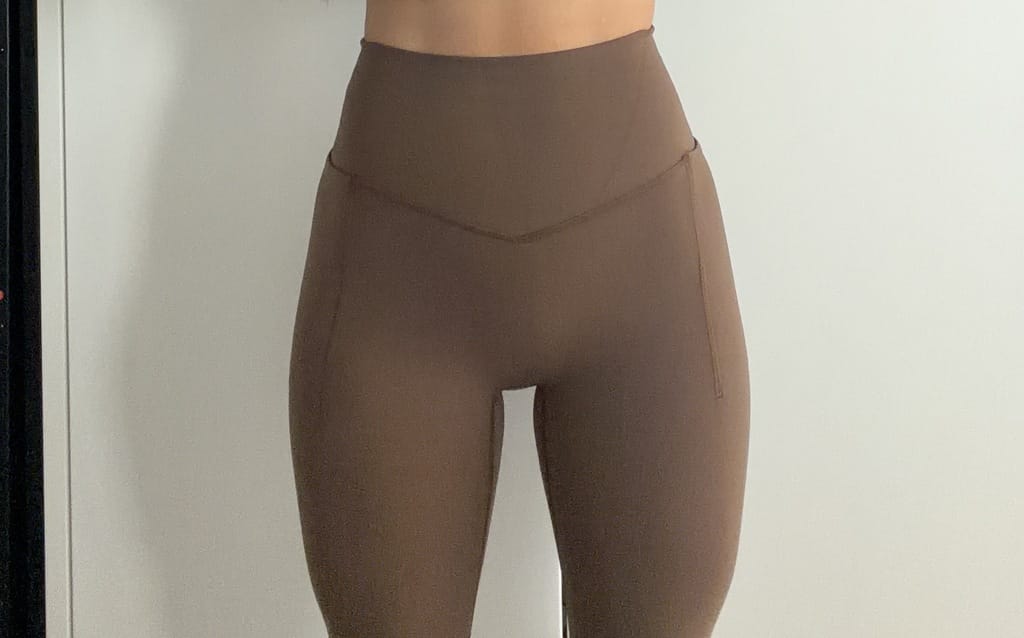 Customer photo review of Camel Toe Prevention Underwear - High-Rise Thong - Desert Sand