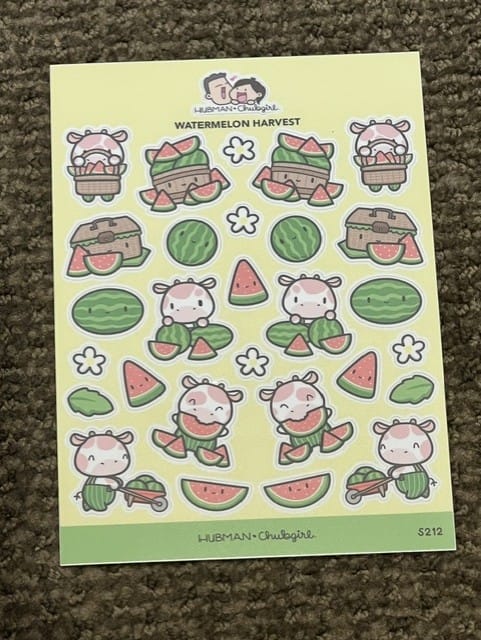 Customer photo review of Watermelon Harvest Sticker Sheet