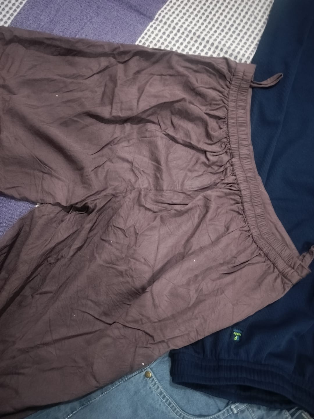 Customer photo review of Women Brinjal Viscose Palazzo Pant