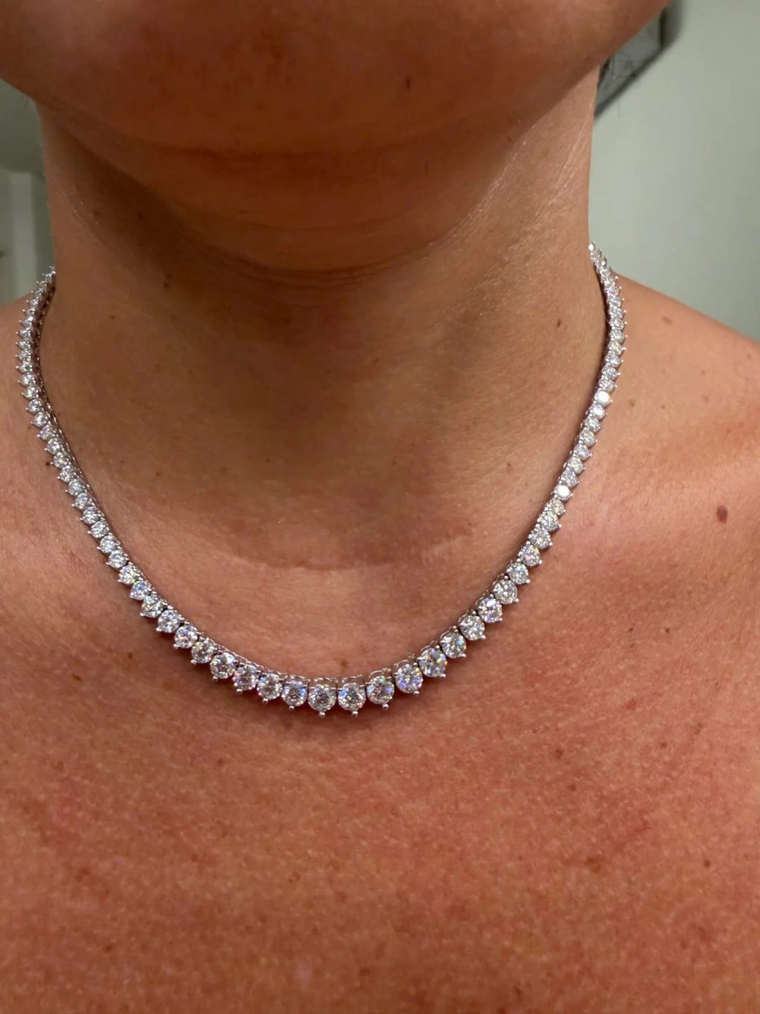 Customer photo review of Moissanite Diamond Tennis Necklace