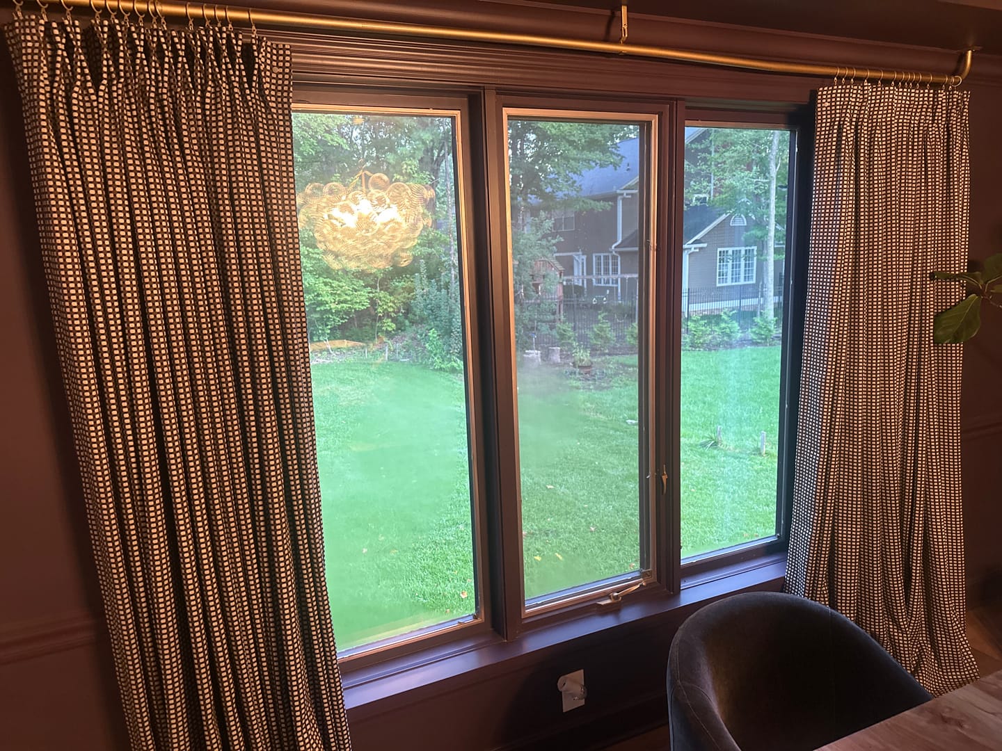 Customer photo review of Frankie Blackout Pixel Check Curtains