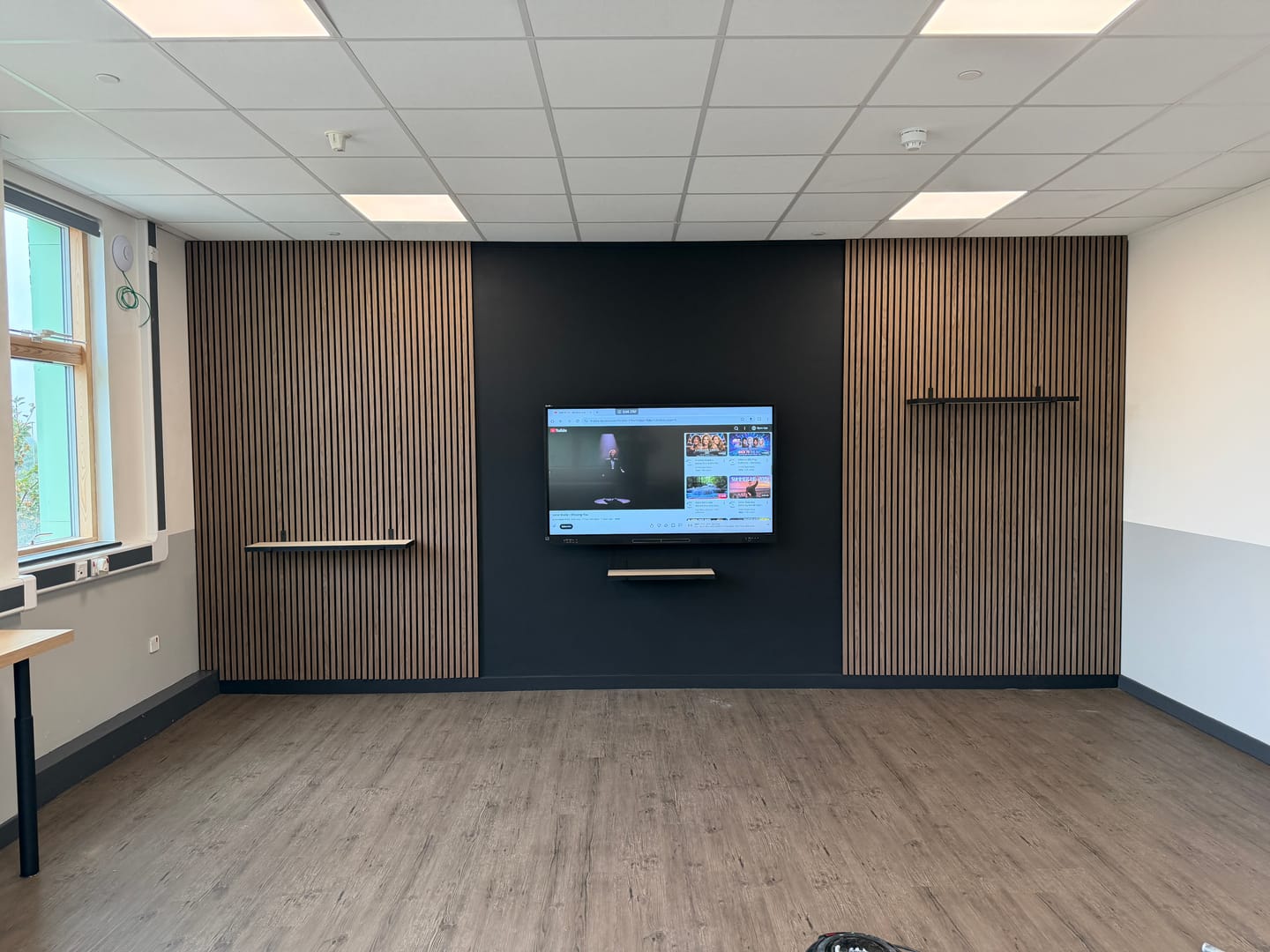 Customer photo review of SlatWall Acoustic Deep Walnut Slatted Wall Panel