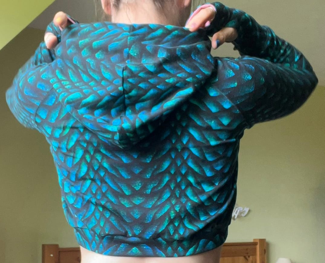 Customer photo review of Dragon Scales French Terry Fabric