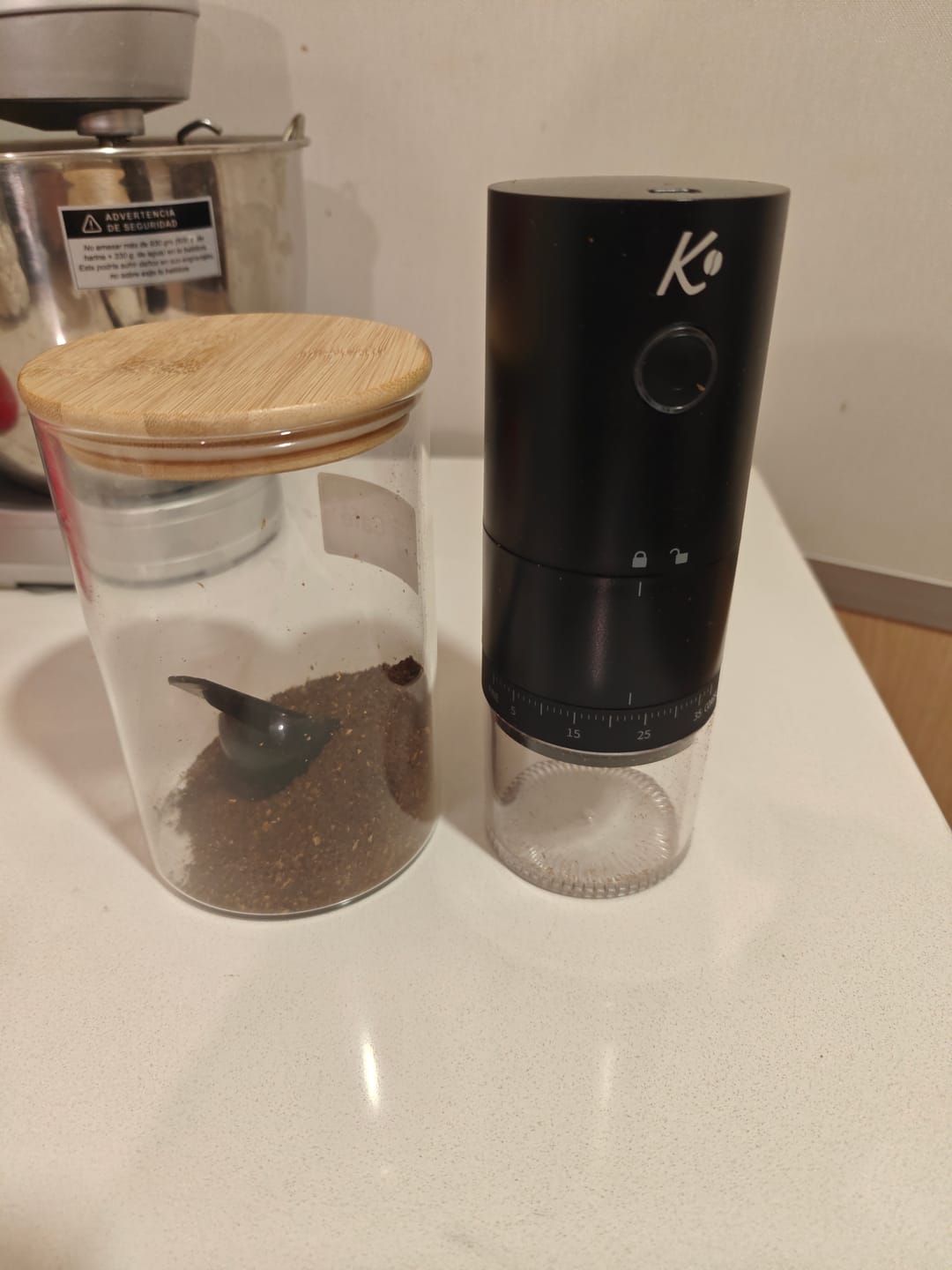 Customer photo review of Molinillo de Café Electrico Automático Señor K Negro