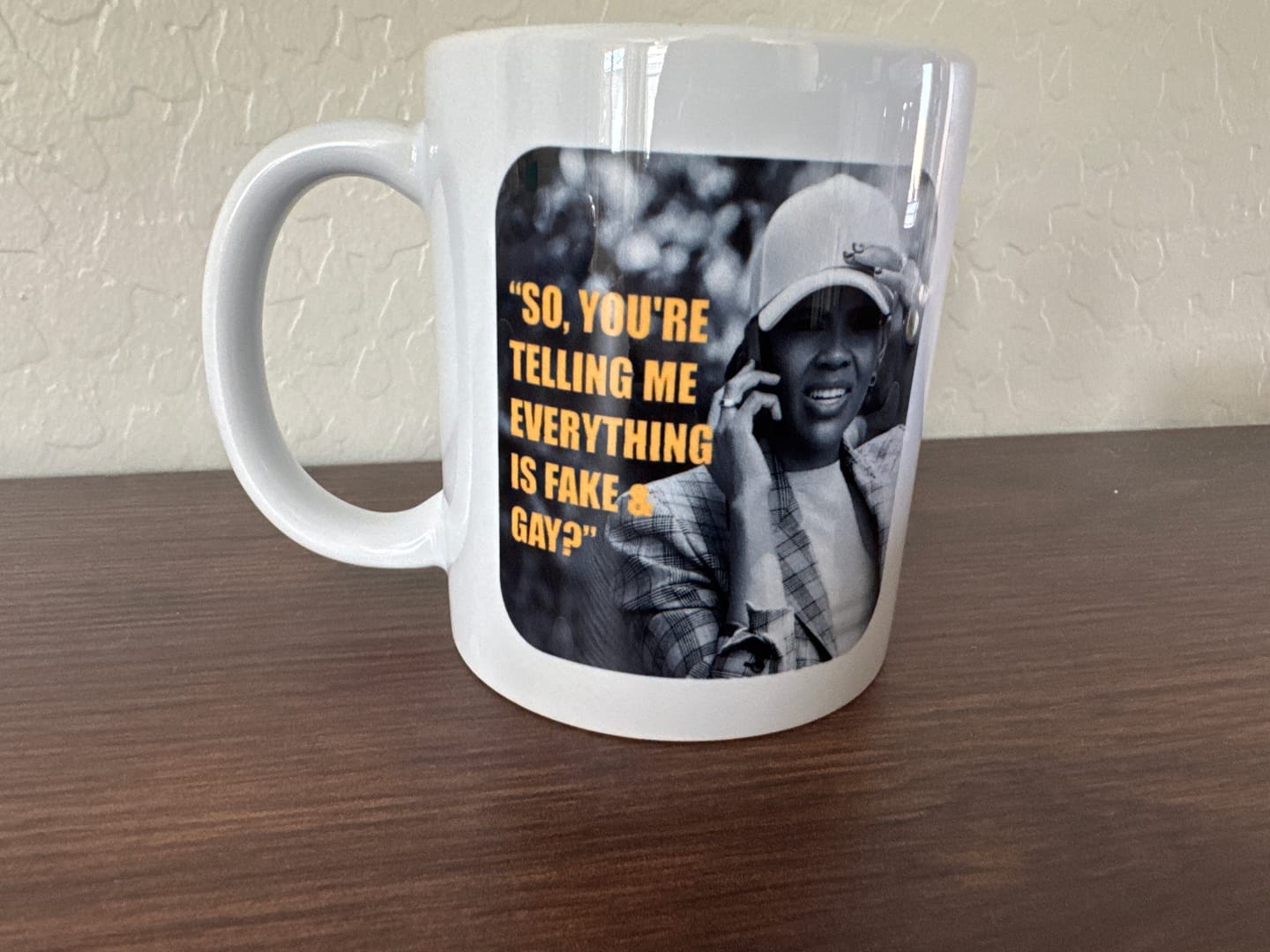 Customer photo review of Fake & Gay Mug
