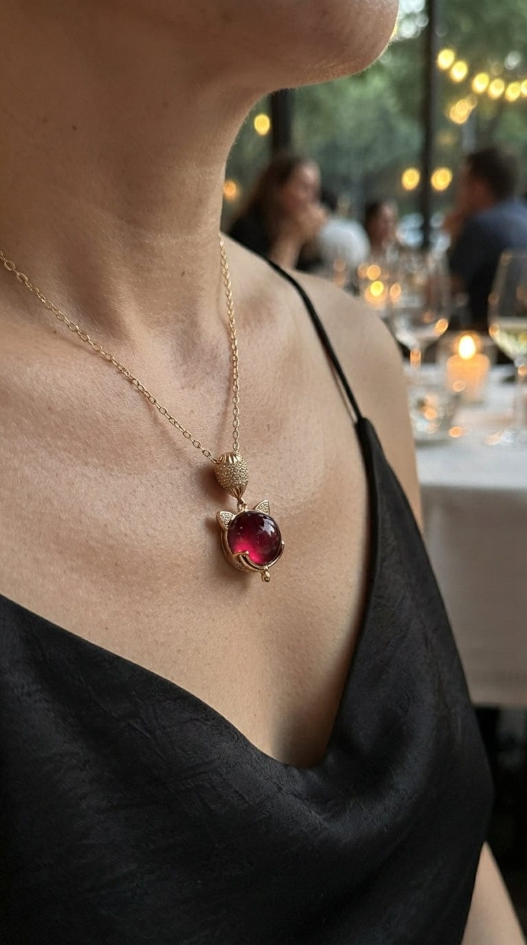 Customer photo review of The fox - Collar con colgante de zorro