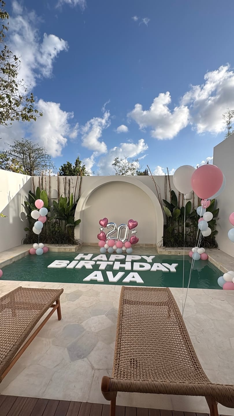 Customer photo review of Floating Letters – Custom Pool Message Setup