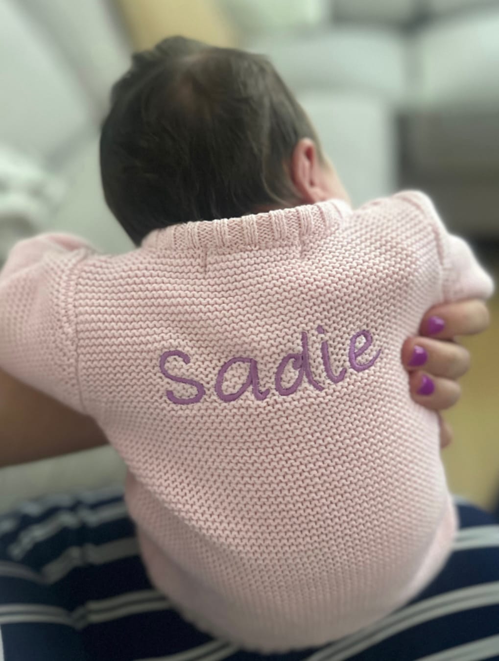 Customer photo review of Baby pink organic cotton zipped cardigan