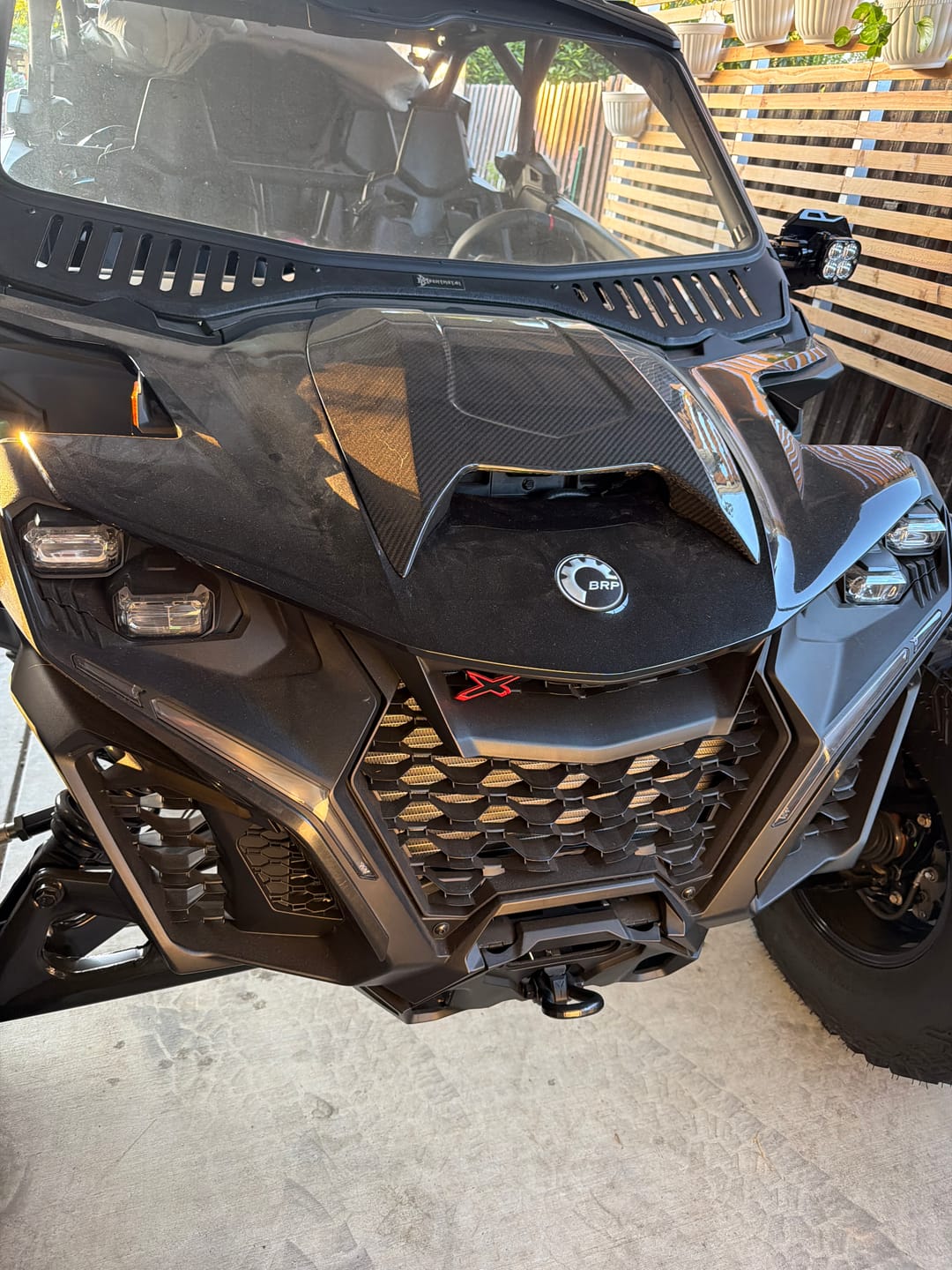 Customer photo review of RPM Can-Am Maverick R Carbon Fiber Full Coverage Hood