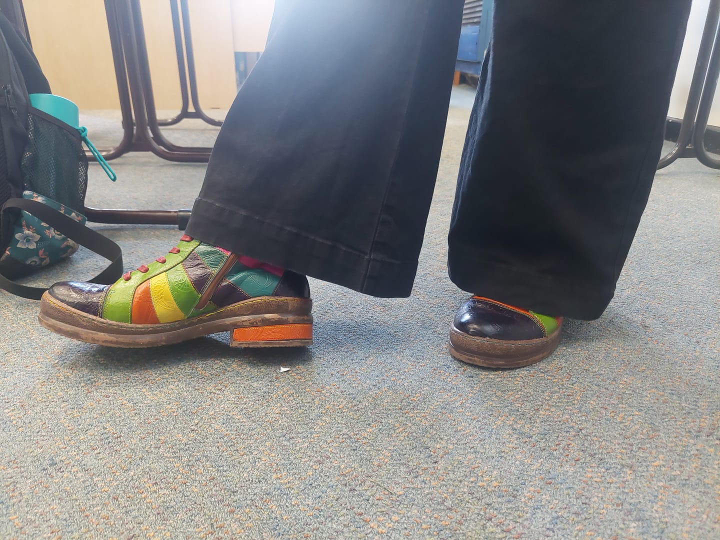 Customer photo review of Retro Hand-polished Rainbow Ankle Boots