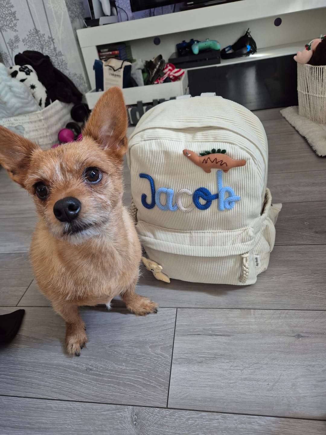 Customer photo review of K&C - Personalized Knitted Backpack