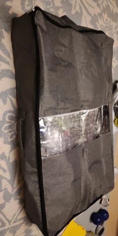 Customer photo review of Foldable Under-Bed Storage Bag for Clothing, Quilts, and Blankets