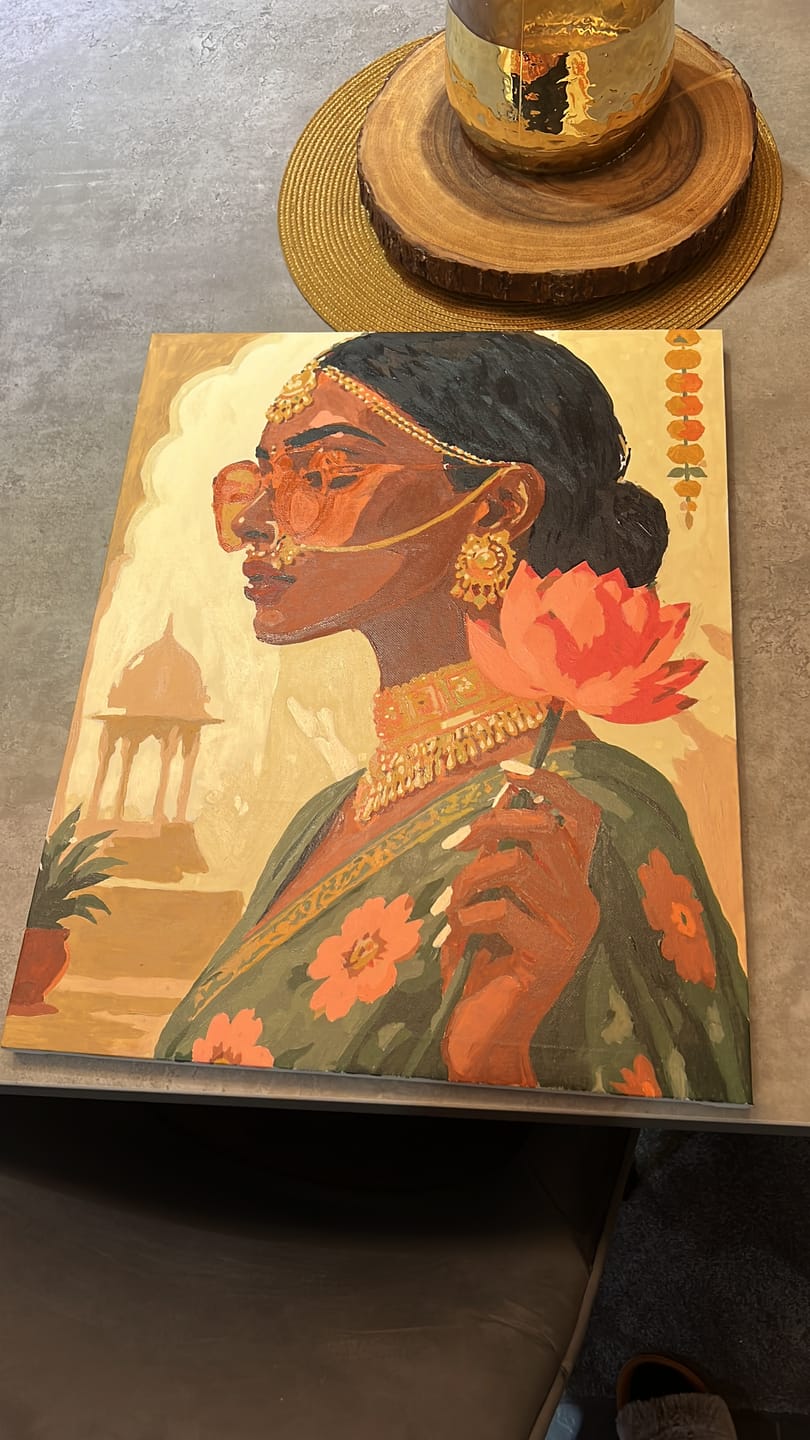 Customer photo review of Lotus & Gold | Paint by Number