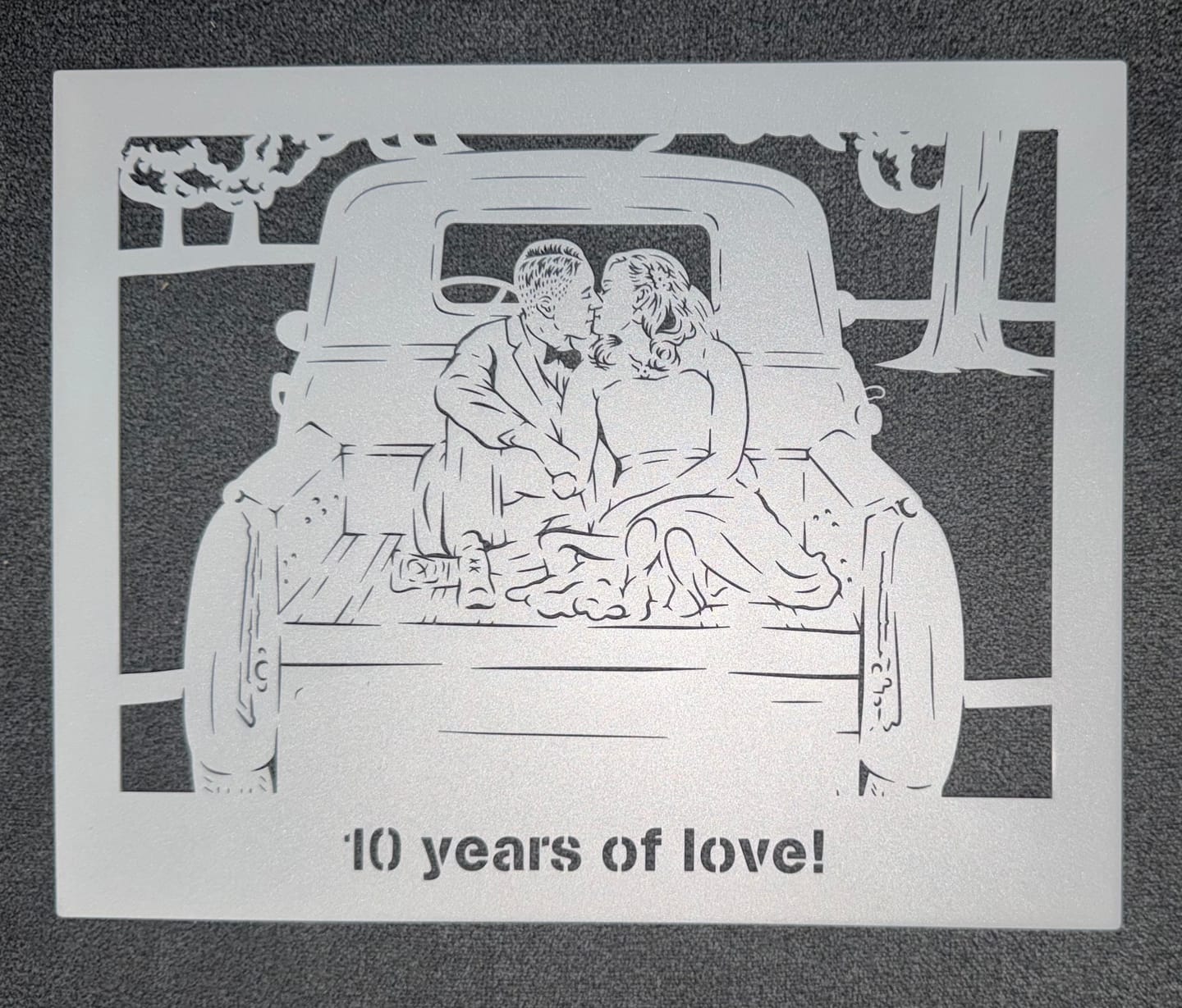 Customer photo review of Wedding Anniversary Metal Portrait
