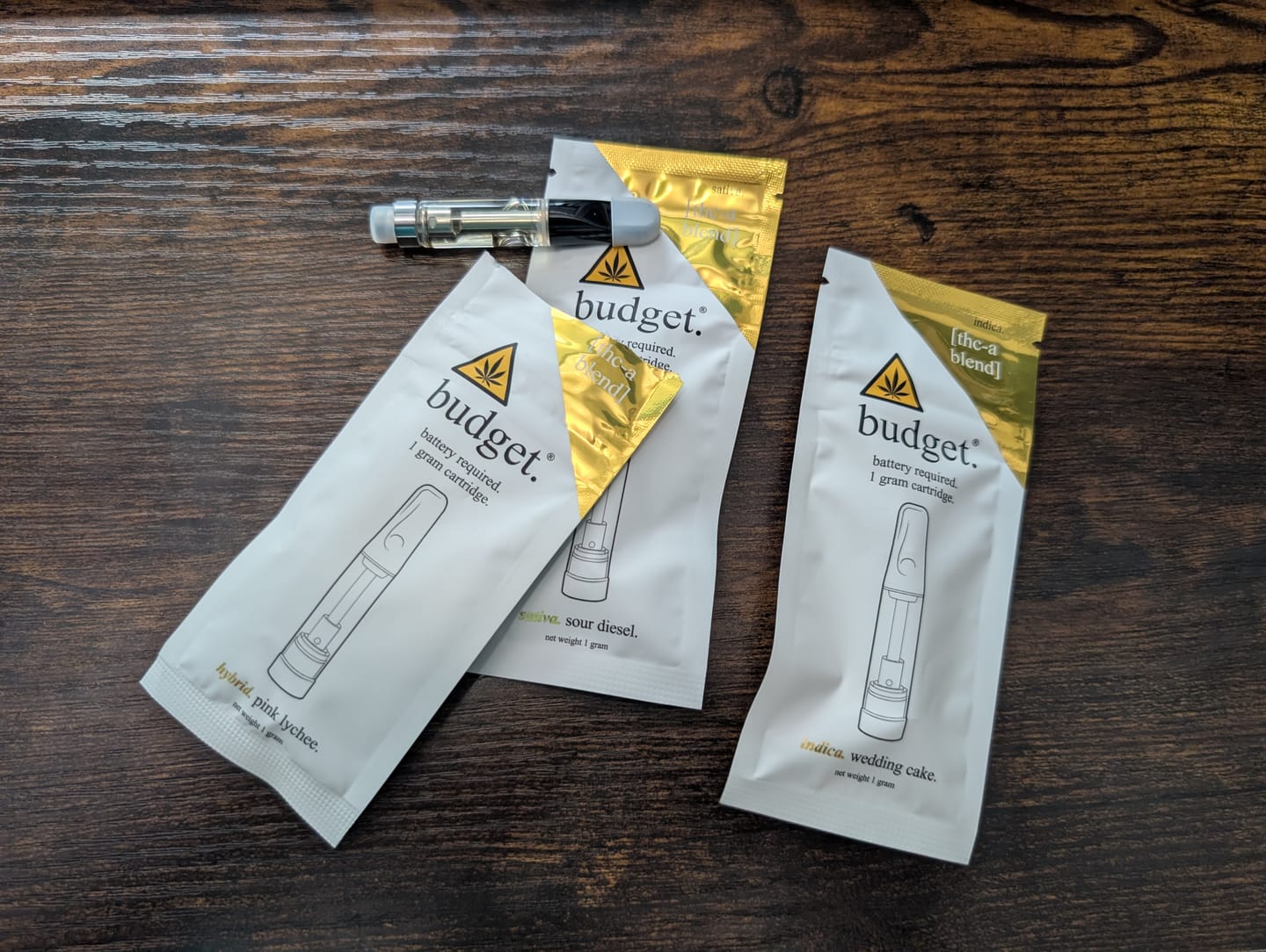 Customer photo review of 3pc Flavor Pack of 1 Gram THCA Blend Vape Cartridge