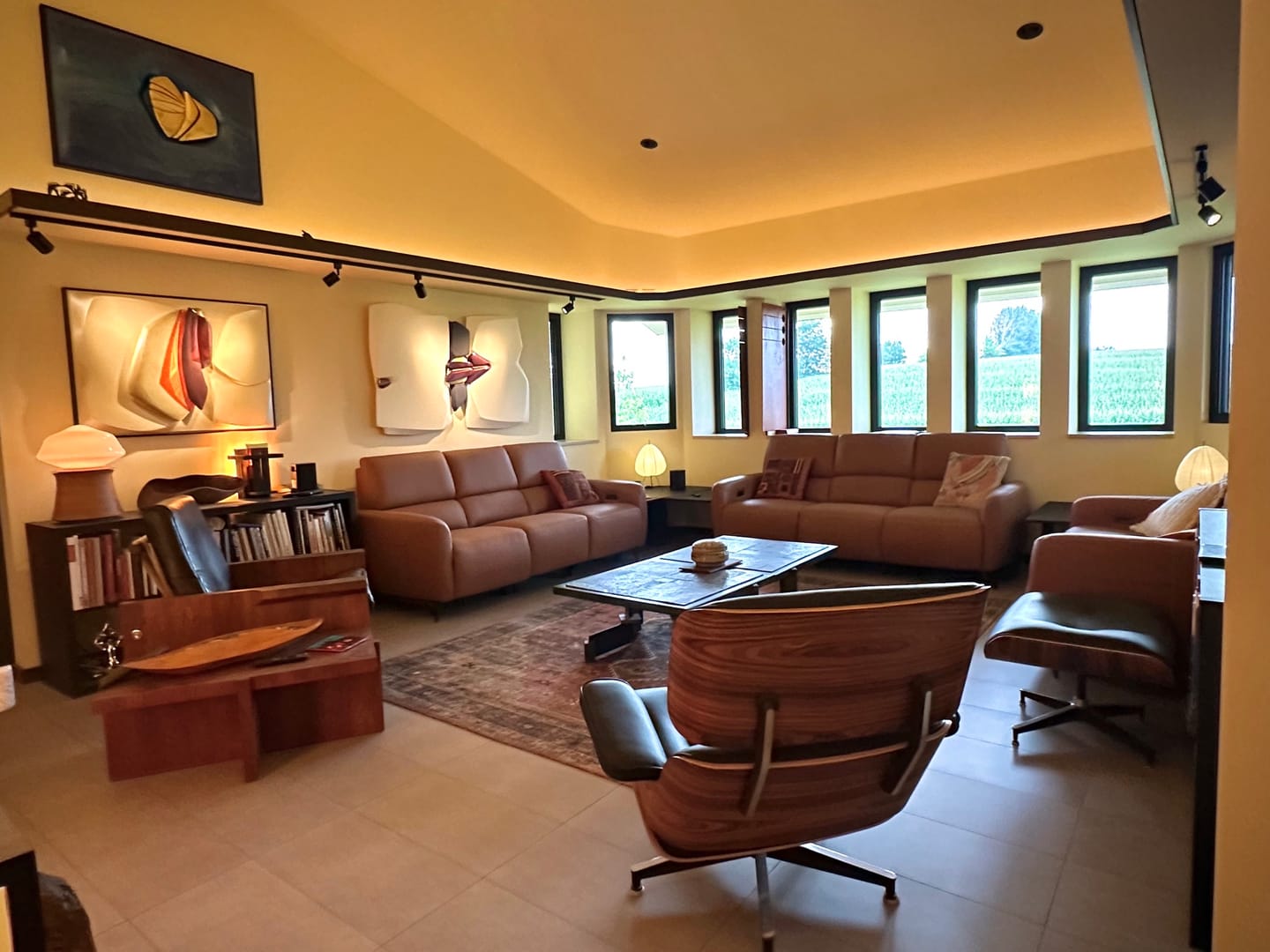 Customer photo review of AeroStretch Power Zero Wall Hugger Reclining Sofa with Drop Down Table Tray