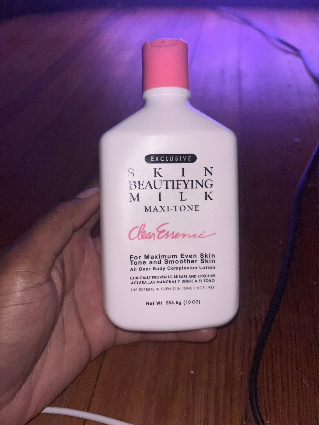 Customer photo review of Clear Essence Skin Beautifying Milk Maxi-Tone | Even Tone & Dark Spot Corrector – 10 oz