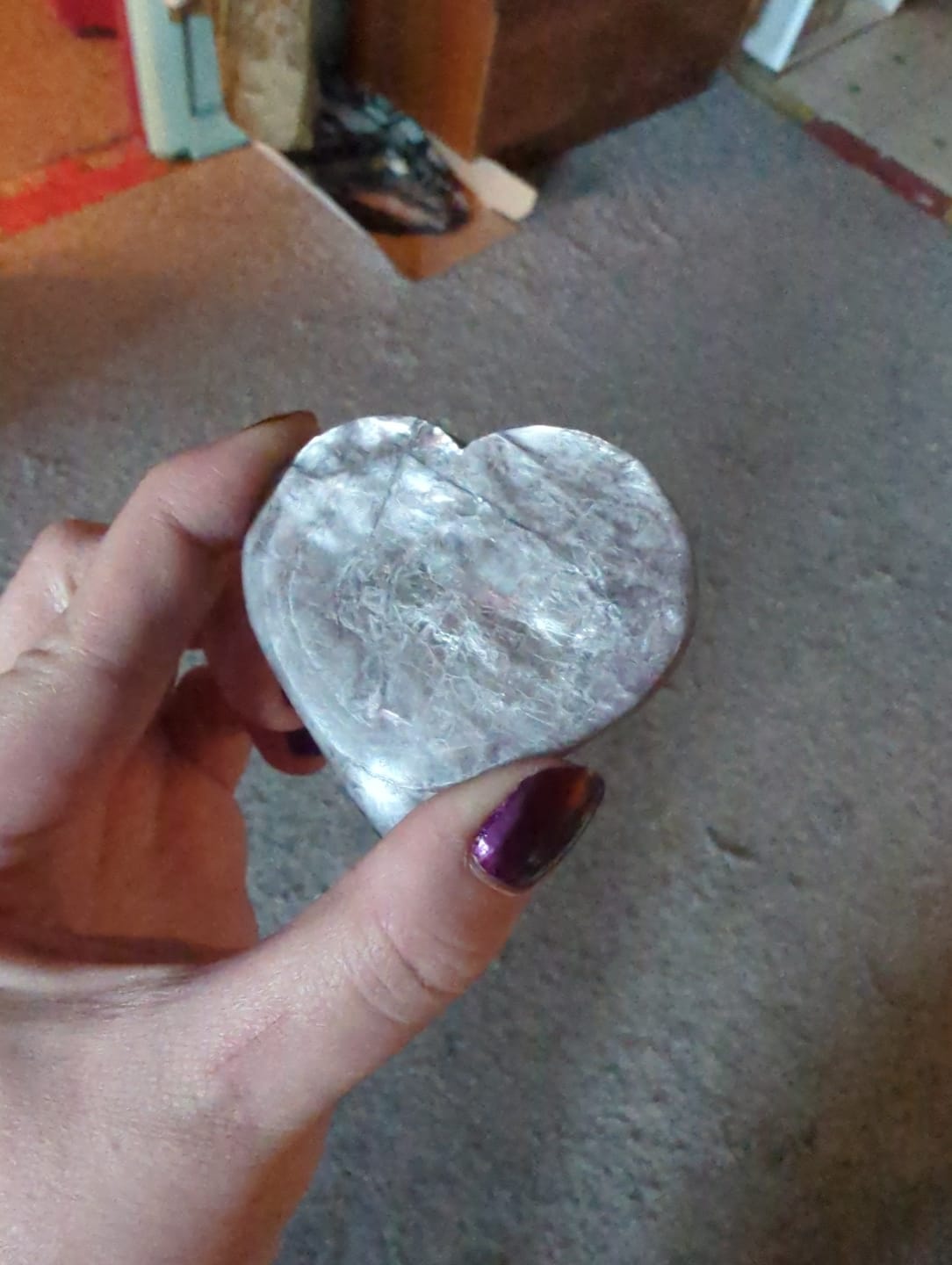 Customer photo review of Natural Crystal Lepidolite Heart Carving