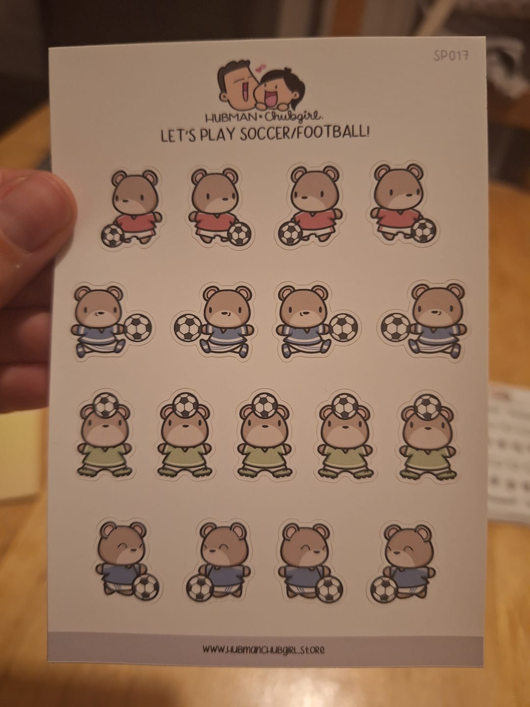 Customer photo review of Let's Play Soccer/Football! Planner Stickers