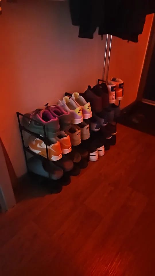 Customer photo review of Two-to-Four-Tier Shoe Rack with Elevated Storage Shelves