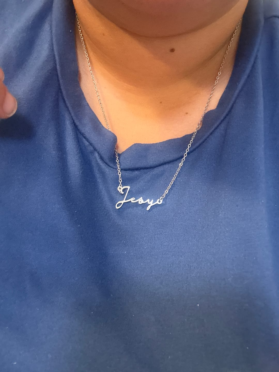 Customer photo review of Mon Petit Name Necklace