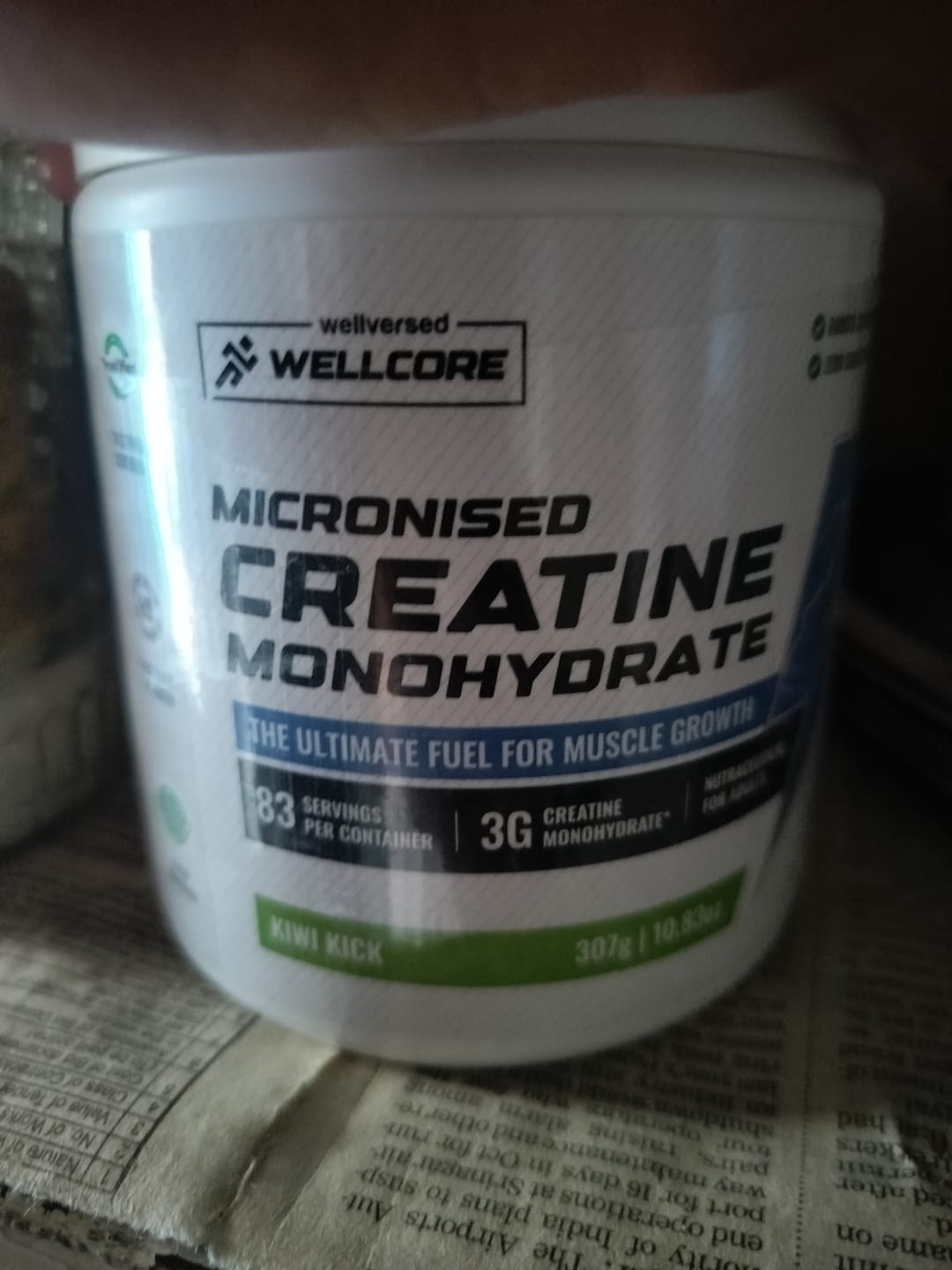 Customer photo review of Wellcore - Pure Micronised Creatine Monohydrate | Kiwi Kick (307g, 83 servings)
