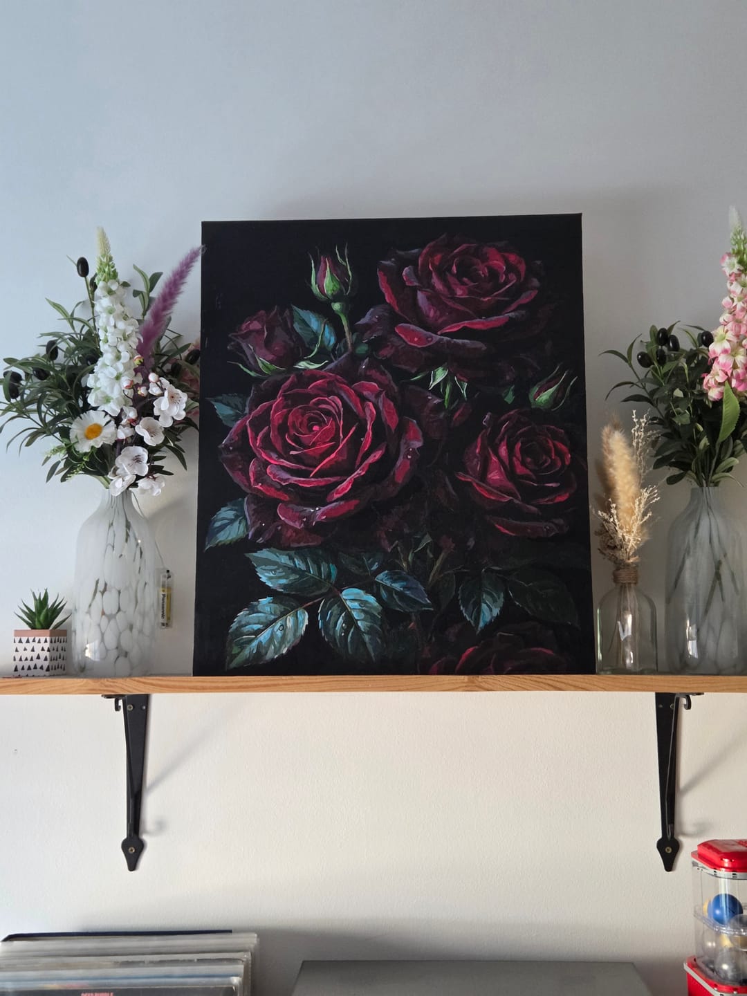Customer photo review of Black Burgundy Roses Dark (80 Color Paint by Numbers)