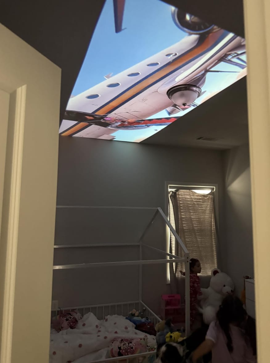 Customer photo review of WallCinema™ Pro – Portable Smart Projector with 4K Support
