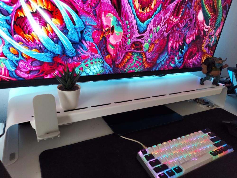 Customer photo review of Raise® Monitor Stand - USA-Made, Lifetime Warranty, Eco-Friendly Desk Shelf