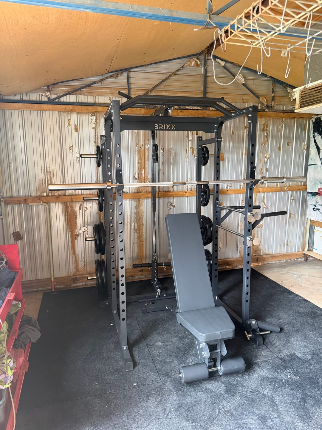 Customer photo review of BRIXX Zeus 5000 Power Rack, Bench, Plates & Barbell Package